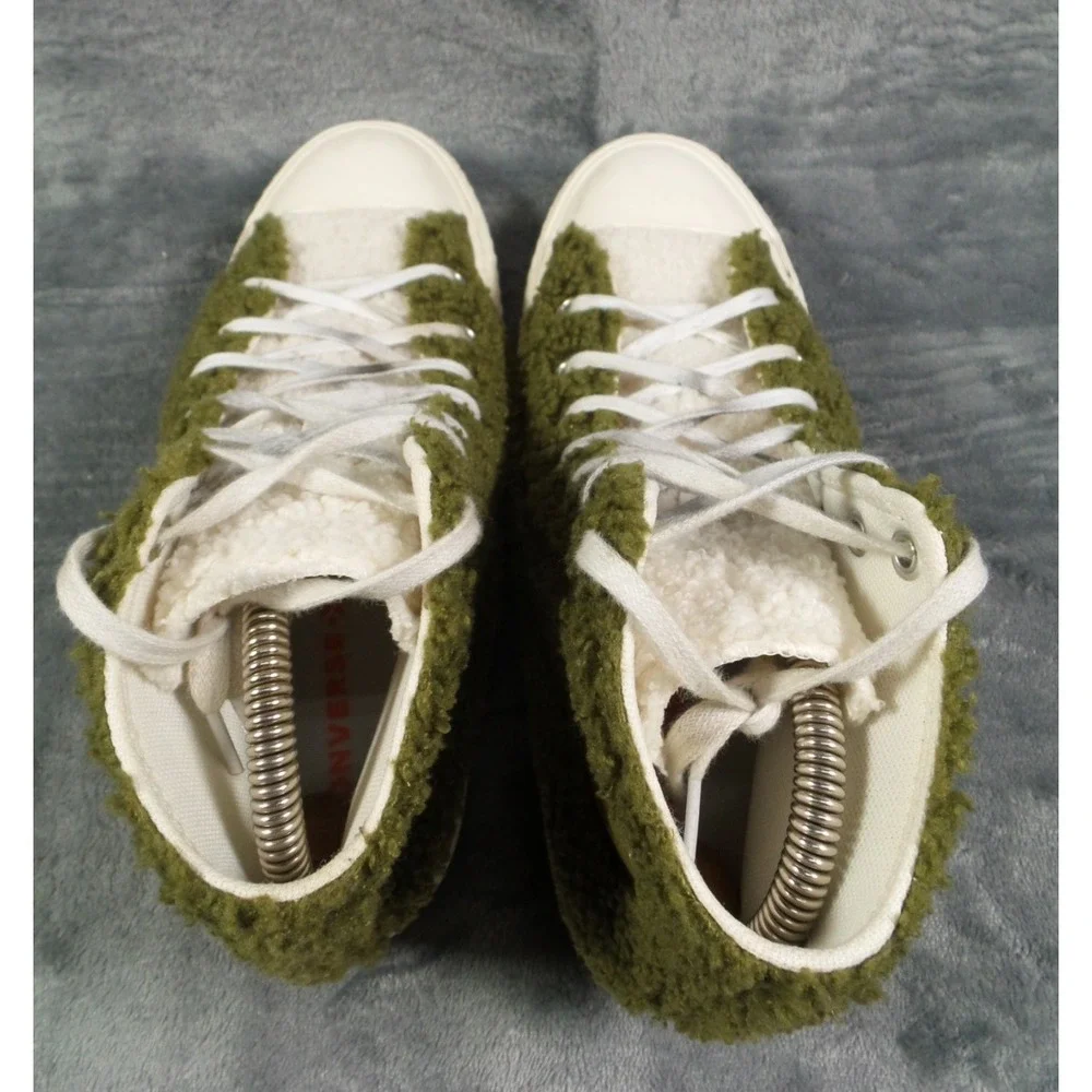 Converse Shoes Kids Size 4 Green All Star Sherpa EVA Platform High‎ Dark Moss
